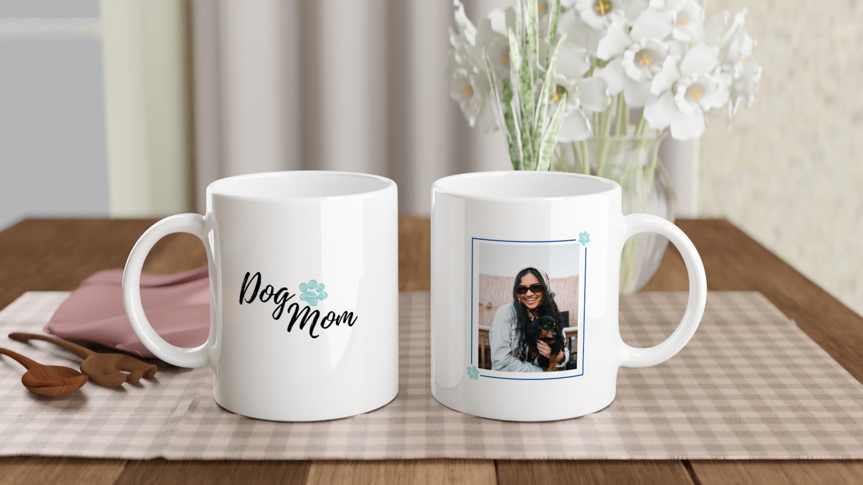 Personalisierte „Dog Mom“ Tasse